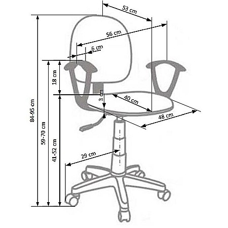 Scaun birou copii HM Darian Bis, Ergonomic, Cadru Polipropilena, Stofa, Inaltime ajustabila, 80 Kg, Gri [4]