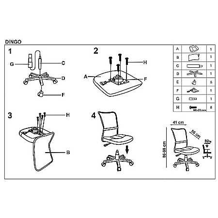 Scaun birou copii HM Dingo, Ergonomic, Cadru Polipropilena, Mesh, Inaltime ajustabila, 80 kg, 98x41x56 cm, Gri [4]