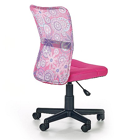 Scaun birou copii HM Dingo, Ergonomic, Cadru Polipropilena, Mesh, Inaltime ajustabila, 80 kg, 98x41x56 cm, Roz [2]