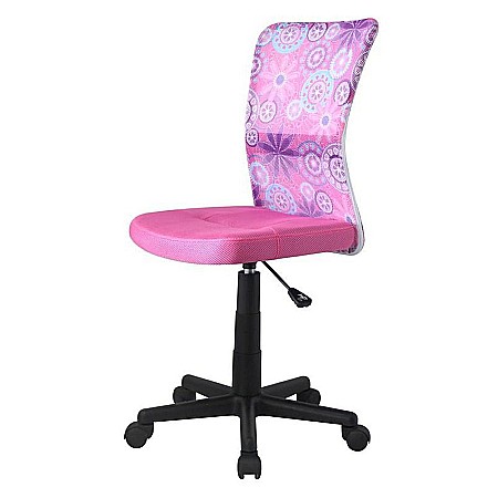 Scaun birou copii HM Dingo, Ergonomic, Cadru Polipropilena, Mesh, Inaltime ajustabila, 80 kg, 98x41x56 cm, Roz [1]