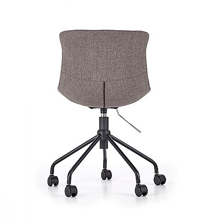 Scaun birou copii HM Doblo, ergonomic, roti pivotante, cadru cromat, stofa, inaltime ajustabila, 100 kg, gri [2]