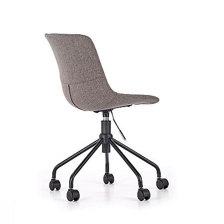 Scaun birou copii HM Doblo, ergonomic, roti pivotante, cadru cromat, stofa, inaltime ajustabila, 100 kg, gri [5]