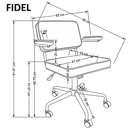Scaun birou copii HM Fidel gri velvet [8]