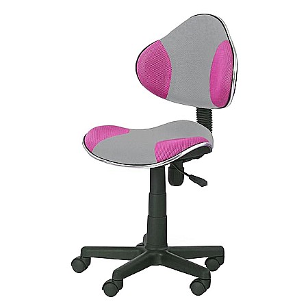 Scaun birou copii HM Flash 2, Ergonomic, Stofa/Mesh, Cadru Polipropilena, Inaltime ajustabila, 80 Kg, Roz/Gri [1]