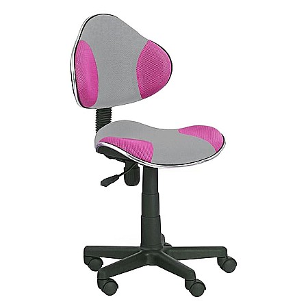 Produse - Scaun birou copii HM Flash 2, Ergonomic, Stofa/Mesh, Cadru Polipropilena, Inaltime ajustabila, 80 Kg, Roz/Gri