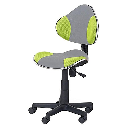 Scaun birou copii HM Flash 2, Ergonomic, Stofa/Mesh, Cadru Polipropilena, Inaltime ajustabila, 80 Kg, Verde/Gri [1]