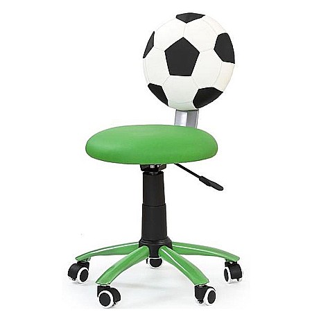 Scaun birou copii HM Gol, Piele ecologica, Inaltime ajustabila, Roti cauciucate, 90 Kg, Verde [1]