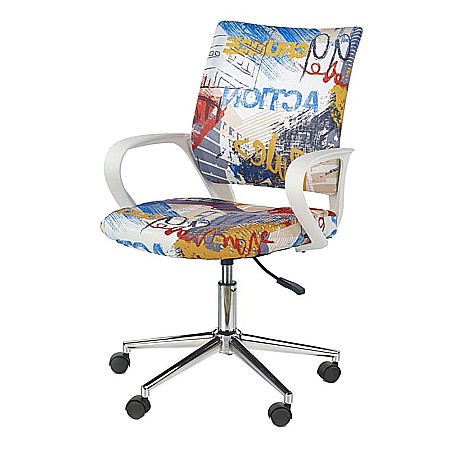 Scaun birou copii HM Ibis Freestyle, Ergonomic, Cadru Metal, Stofa, Inaltime ajustabila, Manere polipropilena, 100 Kg, Multicolor [1]