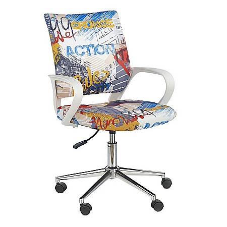 Produse - Scaun birou copii HM Ibis Freestyle, Ergonomic, Cadru Metal, Stofa, Inaltime ajustabila, Manere polipropilena, 100 Kg, Multicolor