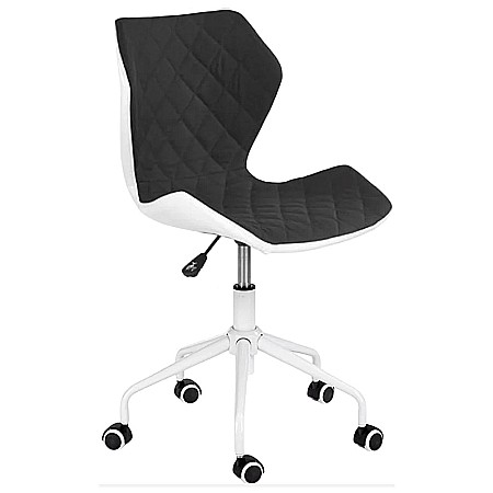 Produse - Scaun birou copii HM Matrix 3, stofa/piele ecologica, inaltime reglabila, rotire 360 ˚, roti pivotante, cadru metalic vopsit, 100 kg, negru/alb