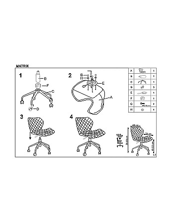 Scaun birou copii HM Matrix 3, stofa/piele ecologica, inaltime reglabila, rotire 360 ˚, roti pivotante, cadru metalic vopsit, 100 kg, negru/alb [2]