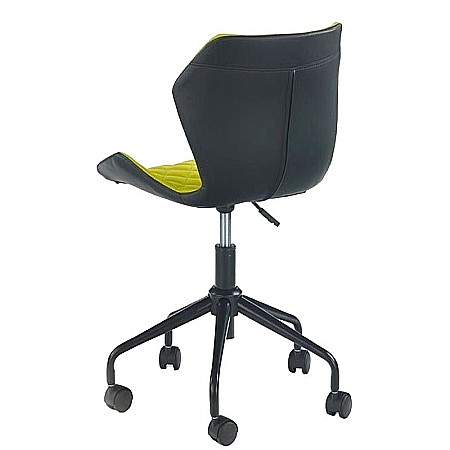 Scaun birou copii HM Matrix, Ergonomic, Cadru Cromat, Stofa/Piele ecologica, Roti pivotante, Inaltime reglabila, 100 Kg, Negru/Verde [4]