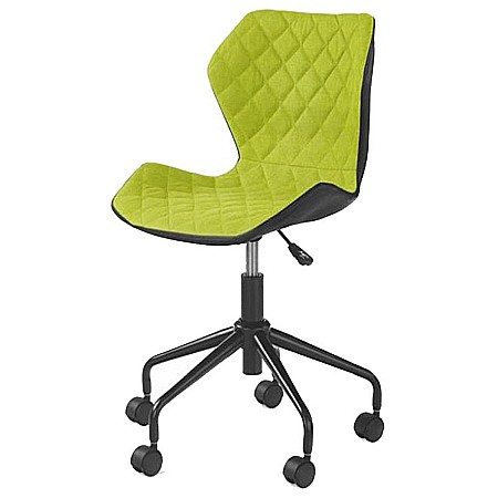 Scaun birou copii HM Matrix, Ergonomic, Cadru Cromat, Stofa/Piele ecologica, Roti pivotante, Inaltime reglabila, 100 Kg, Negru/Verde [1]