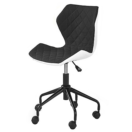 Scaun birou copii HM Matrix, Ergonomic, Cadru Metalic, Stofa/Piele ecologica, Inaltime ajustabila, 100 Kg, Alb/Negru [1]
