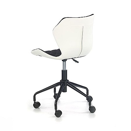 Scaun birou copii HM Matrix, Ergonomic, Cadru Metalic, Stofa/Piele ecologica, Inaltime ajustabila, 100 Kg, Alb/Negru [5]