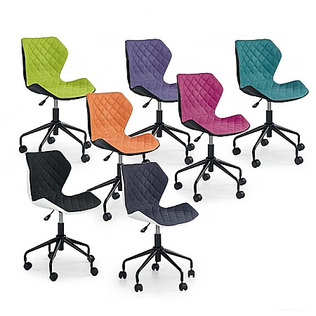 Scaun birou copii HM Matrix, Ergonomic, Cadru Metalic, Stofa/Piele ecologica, Inaltime ajustabila, 100 Kg, Alb/Negru [7]