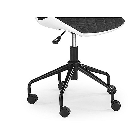 Scaun birou copii HM Matrix, Ergonomic, Cadru Metalic, Stofa/Piele ecologica, Inaltime ajustabila, 100 Kg, Alb/Negru [4]