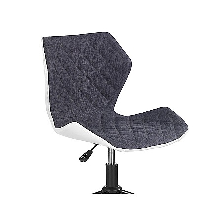 Scaun birou copii HM Matrix, Ergonomic, Cadru Metalic, Stofa/Piele ecologica, Roti pivotante, 100 Kg, Alb/Gri [2]