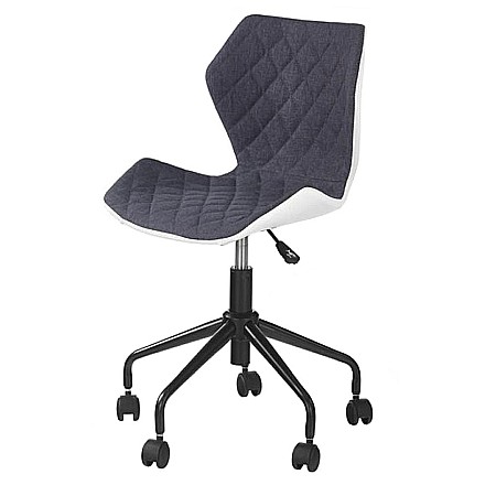 Scaun birou copii HM Matrix, Ergonomic, Cadru Metalic, Stofa/Piele ecologica, Roti pivotante, 100 Kg, Alb/Gri [1]