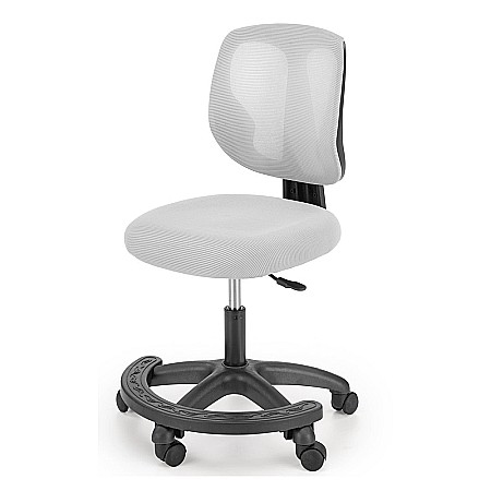 Scaun birou copii HM Nani, ergonomic, inaltime ajustabila, suport picioare, fara cotiere, mesh, 80 kg, gri [1]
