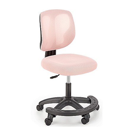 Scaun birou copii HM Nani, ergonomic, inaltime ajustabila, suport picioare, fara cotiere, mesh, 80 kg, roz [1]