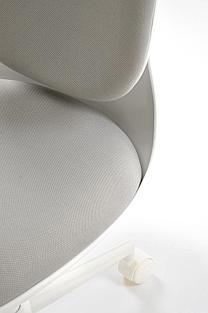 Scaun birou copii HM Orion 2, stofa, inaltime reglabila, rotire 360 ?,roti pivotante, cadru polipropilena, 80 kg, alb/gri [6]