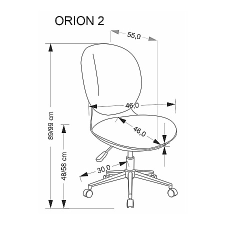 Scaun birou copii HM Orion 2, stofa, inaltime reglabila, rotire 360 ?,roti pivotante, cadru polipropilena, 80 kg, alb/gri [10]