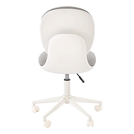 Scaun birou copii HM Orion 2, stofa, inaltime reglabila, rotire 360 ?,roti pivotante, cadru polipropilena, 80 kg, alb/gri [3]