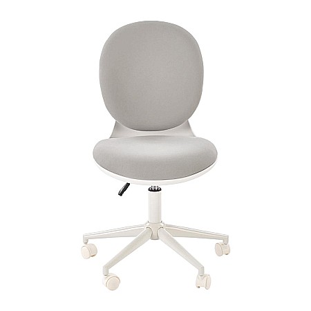 Scaun birou copii HM Orion 2, stofa, inaltime reglabila, rotire 360 ?,roti pivotante, cadru polipropilena, 80 kg, alb/gri [2]