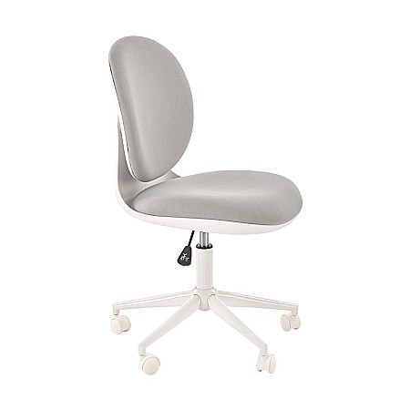 Scaun birou copii HM Orion 2, stofa, inaltime reglabila, rotire 360 ?,roti pivotante, cadru polipropilena, 80 kg, alb/gri [5]