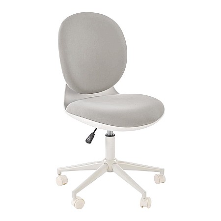 Scaun birou copii HM Orion 2, stofa, inaltime reglabila, rotire 360 ?,roti pivotante, cadru polipropilena, 80 kg, alb/gri [1]