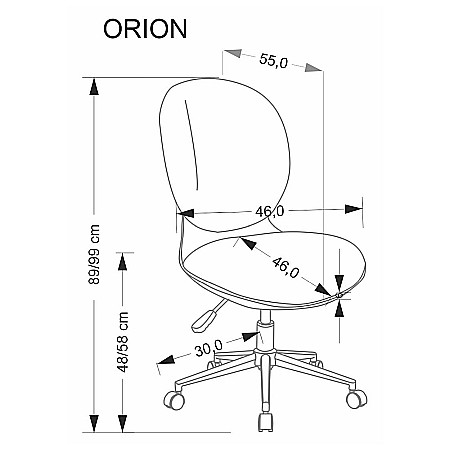 Scaun birou copii HM Orion, stofa, inaltime reglabila, rotire 360 ?,roti pivotante, cadru polipropilena, 80 kg, negru/gri [10]