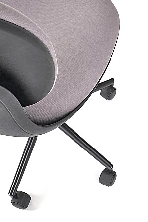 Scaun birou copii HM Orion, stofa, inaltime reglabila, rotire 360 ?,roti pivotante, cadru polipropilena, 80 kg, negru/gri [4]
