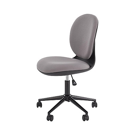 Scaun birou copii HM Orion, stofa, inaltime reglabila, rotire 360 ?,roti pivotante, cadru polipropilena, 80 kg, negru/gri [2]