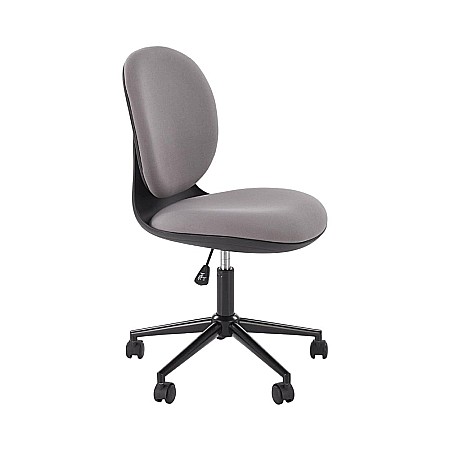 Scaun birou copii HM Orion, stofa, inaltime reglabila, rotire 360 ?,roti pivotante, cadru polipropilena, 80 kg, negru/gri [1]