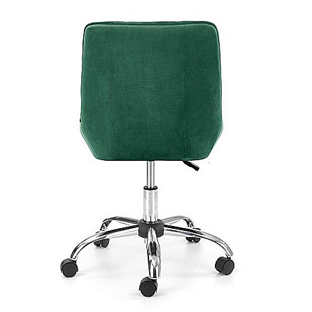 Scaun birou copii HM Rico, ergonomic, stofa tip catifea, cadru polipropilena, pivotant, inaltime reglabila, 100 kg, verde [1]