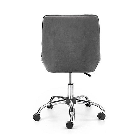 Scaun birou copii HM Rico, ergonomic, stofa tip catifea, cadru polipropilena, 100 kg, gri [3]