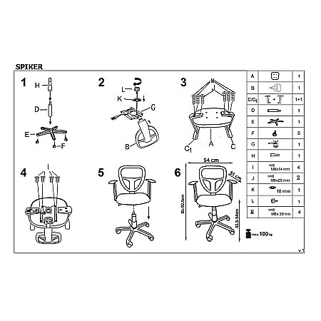 Scaun birou copii HM Spiker, mesh, cadru polipropilena, cu brate, ajustabil pe inaltime, 100 kg, mov [3]