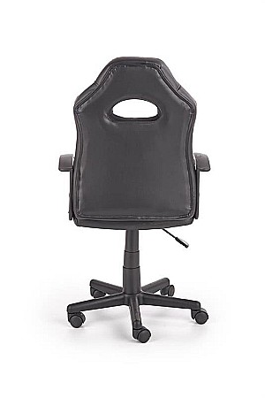 Scaun birou copii HM Storm, piele ecologica, inaltime ajustabila, rotire 360 ˚, 100 kg, negru/rosu [1]