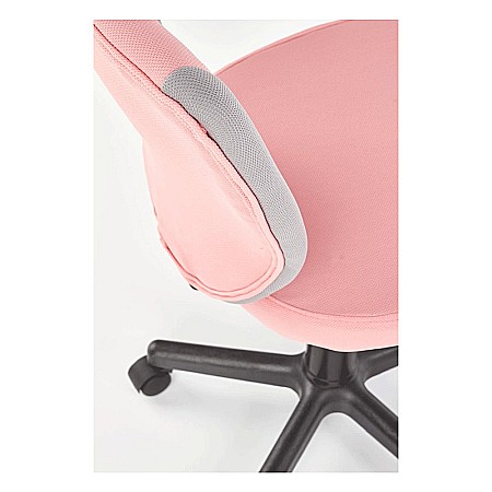 Scaun birou copii HM Toby, ergonomic, cadru polipropilena, rotativ, inaltime reglabila, roti pivotante, 80 kg, gri/roz [3]