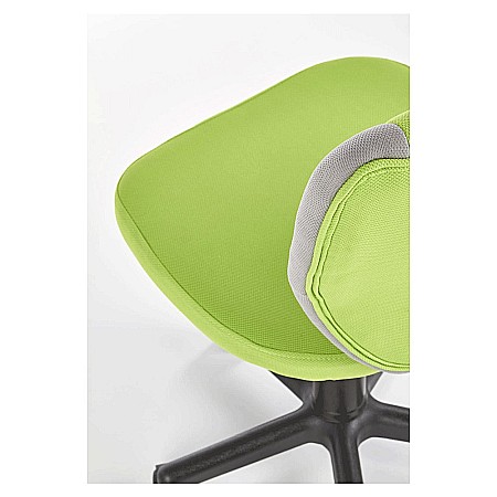 Scaun birou copii HM Toby, ergonomic, cadru polipropilena, rotativ, inaltime reglabila, 80 kg, gri/verde [4]