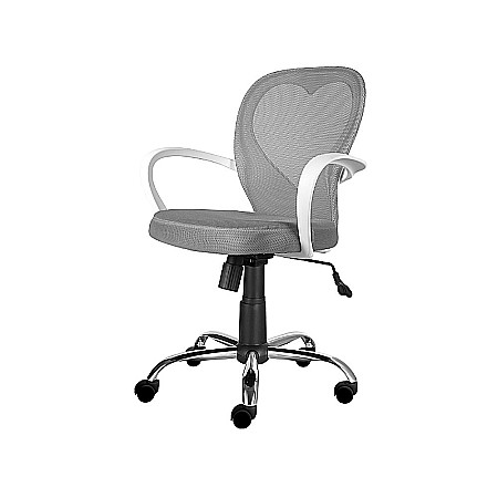 Scaun birou copii mesh, SL Daisy, roti pivotante, inaltime reglabila, cu brate, baza polipropilena, 80 kg, gri [1]