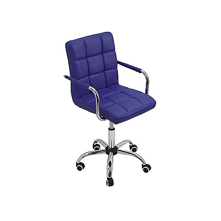 Scaun birou copii OFF 328, piele ecologica, ergonomic, cu brate, inatime ajustabila, 70 kg, albastru [5]