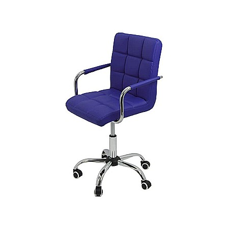 Scaun birou copii OFF 328, piele ecologica, ergonomic, cu brate, inatime ajustabila, 70 kg, albastru [4]