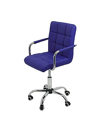 Promotii - Scaun birou copii OFF 328, piele ecologica, ergonomic, cu brate, inatime ajustabila, 70 kg, albastru