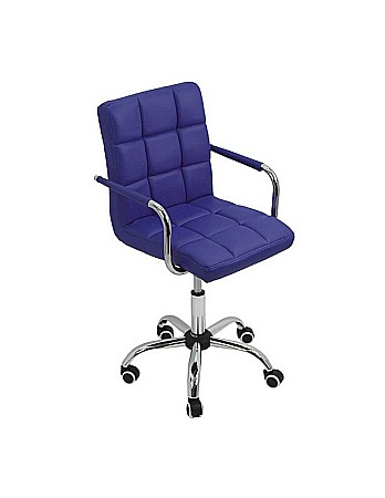 Scaun birou copii OFF 328, piele ecologica, ergonomic, cu brate, inatime ajustabila, 70 kg, albastru [1]