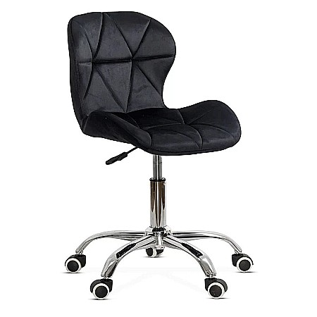 Scaune birou copii - Scaun birou copii OFF 334, ergonomic, rotativ, catifea, cadru cromat, inaltime ajustabila, 100 kg