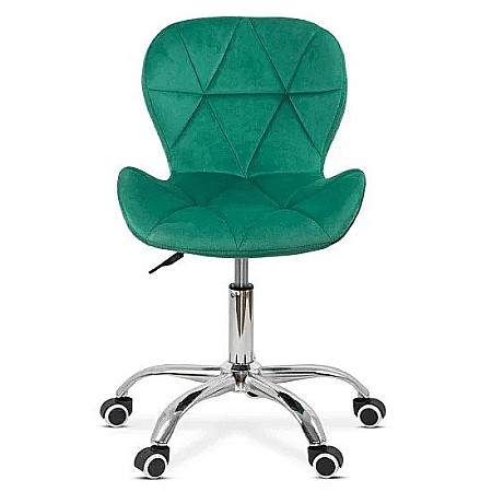 Scaun birou copii OFF 334, ergonomic, rotativ, catifea, cadru cromat, inaltime ajustabila, 100 kg [1]