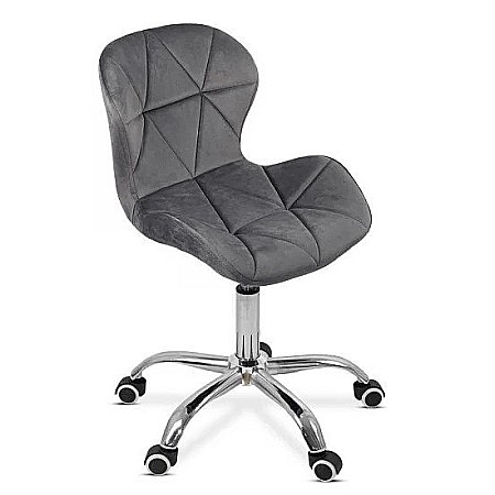 Scaun birou copii OFF 334, ergonomic, rotativ, catifea, cadru cromat, inaltime ajustabila, 100 kg [1]