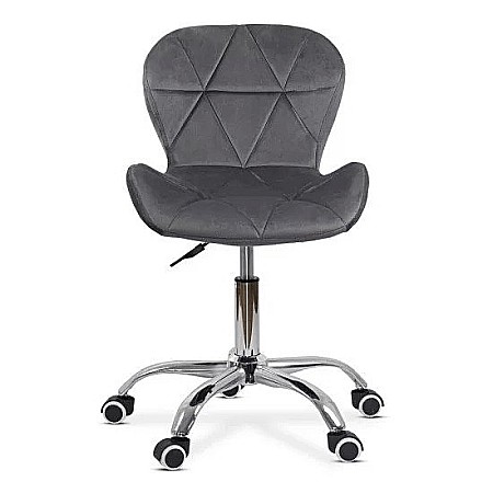 Scaun birou copii OFF 334, ergonomic, rotativ, catifea, cadru cromat, inaltime ajustabila, 100 kg [2]